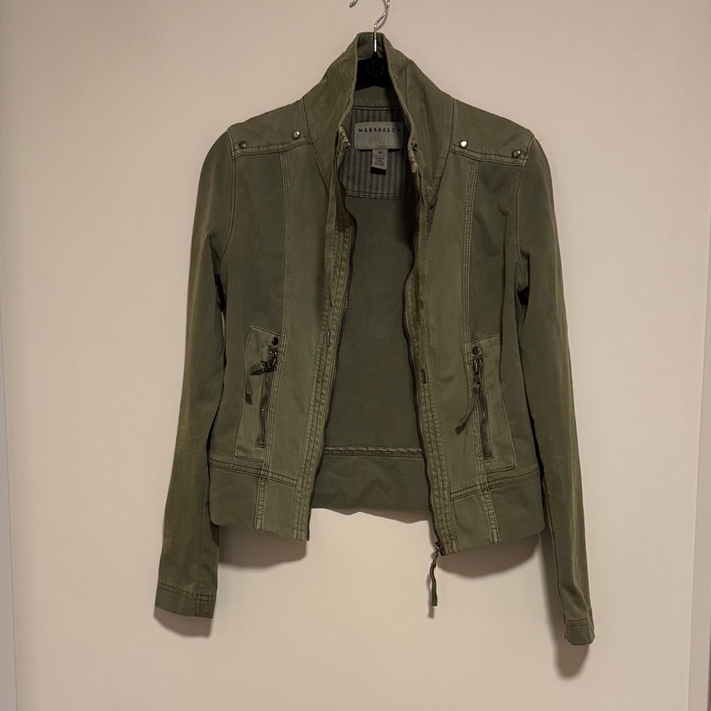 Marrakech Anthropologie Stylish Olive Utility Jacket XS